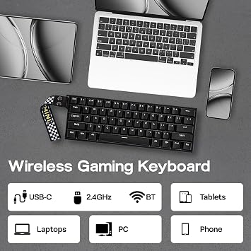 EPOMAKER Aula MINI60 HE Wireless Gaming Keyboard, 8K Hz Polling, SOCD & DKS, 60% Hall Effect Keyboard with Fast Trigger & Adjustable Actuation, RGB, PBT Keycap, for Win/Mac (Standard)