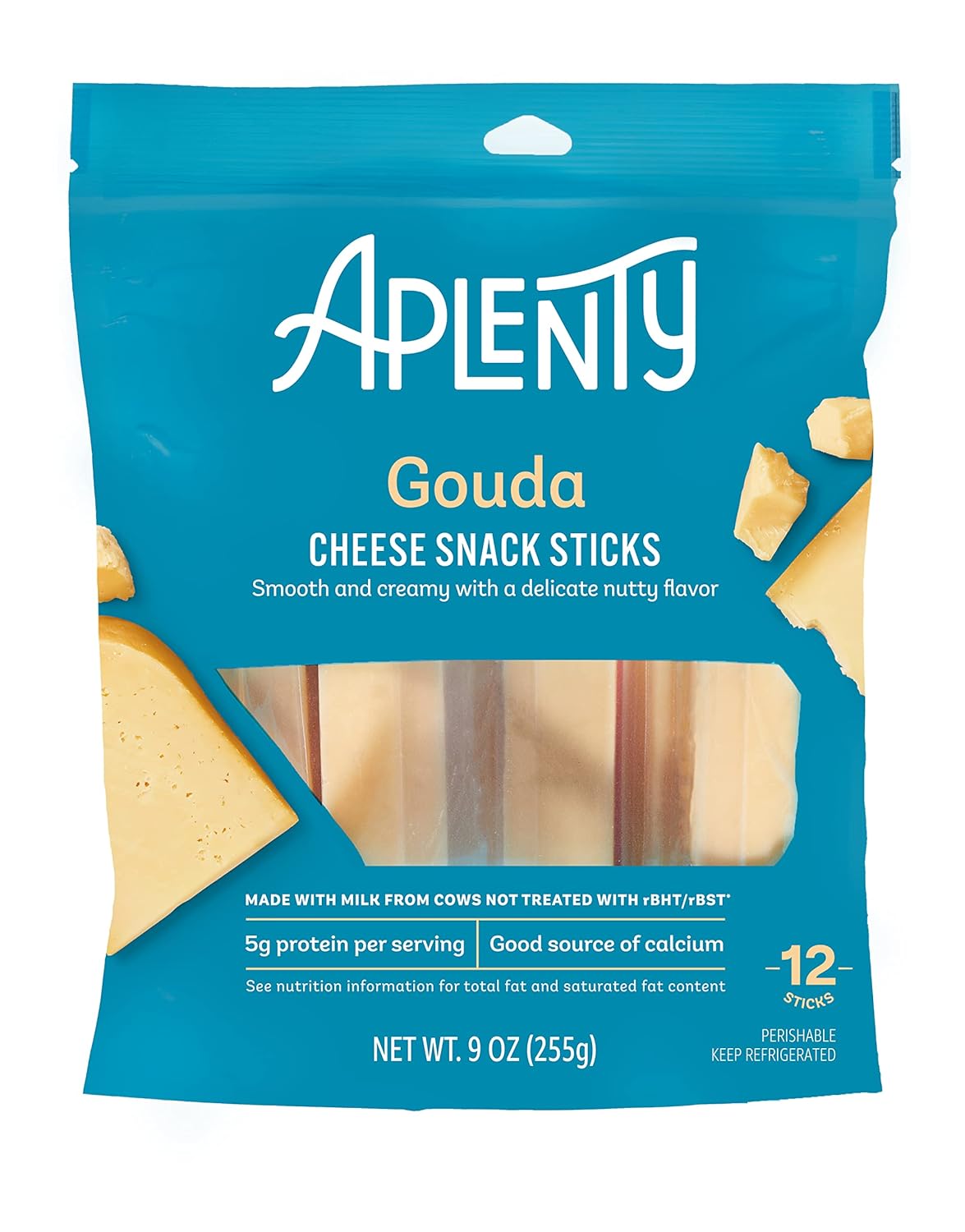Amazon Brand, Aplenty Gouda Cheese Snack Sticks, 9 Oz