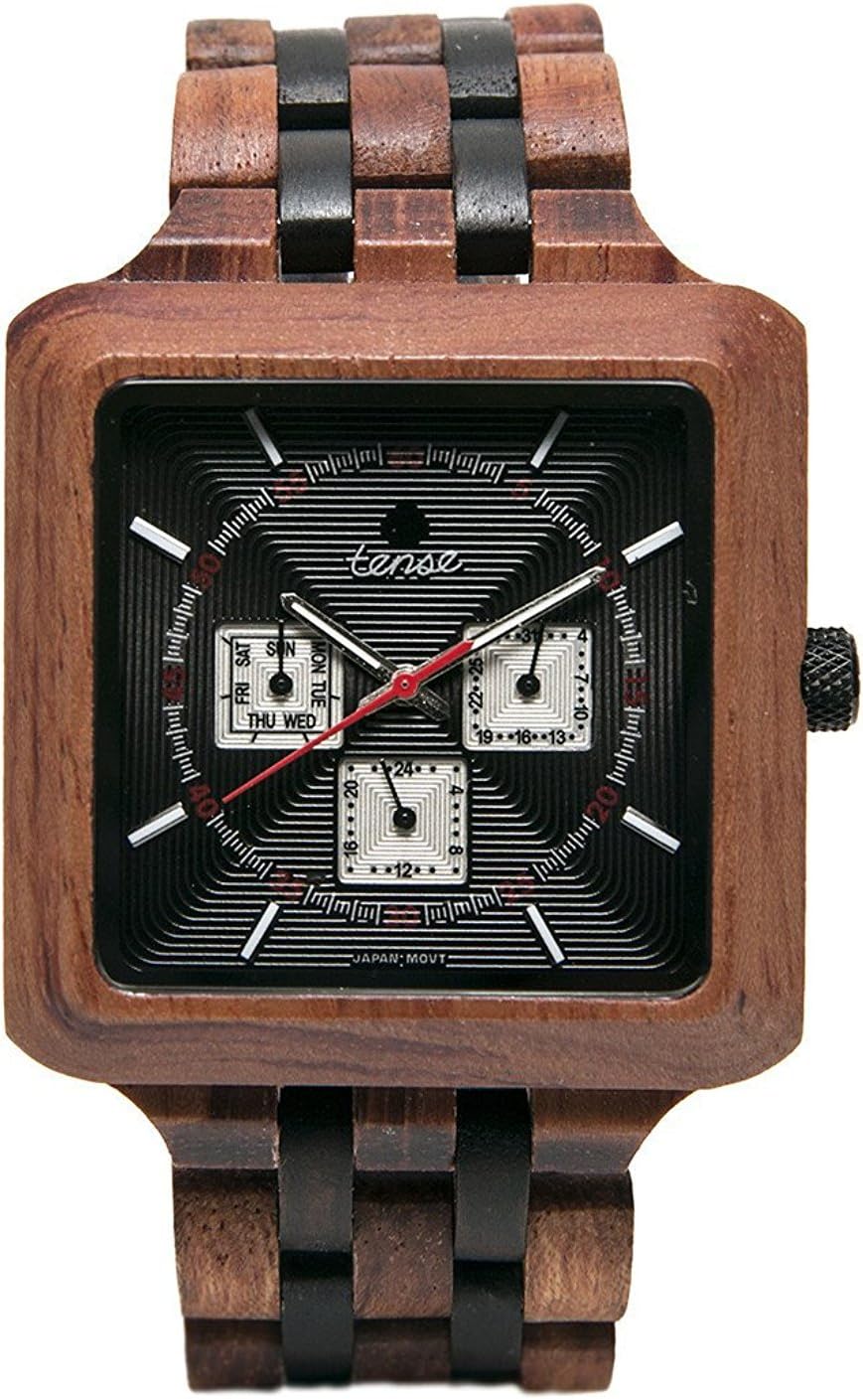 Tense Men’s Chinook Multifunction Watch in Rosewood and Dark Sandalwood J7306RD