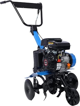 4-Cycle 2-in-1 Tiller and Cultivator,78.5cc with Handle 18IN Till Width, Gas-Powered, EPA Complaint, Blue