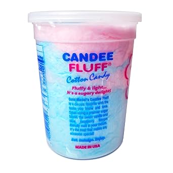 Prepackaged Candee Fluff Cotton Candy, 2-oz. (12/CS)