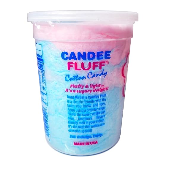 Prepackaged Candee Fluff Cotton Candy, 2-oz. (12/CS)