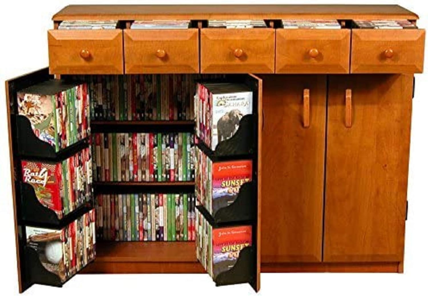 Venture Horizon Media Cabinet with Drawers (Cherry)