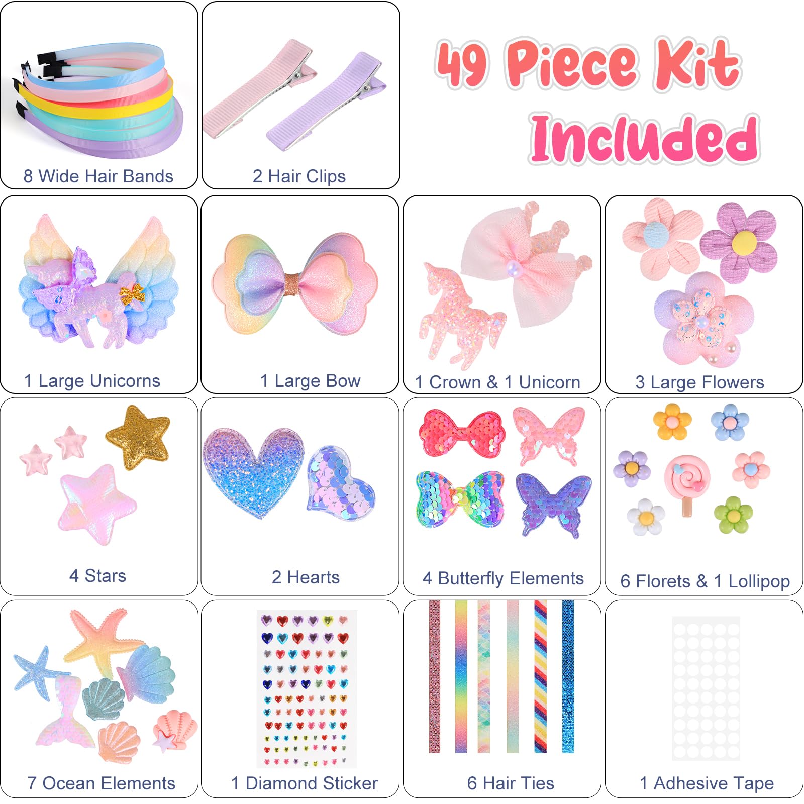 Etpark Kit per La Creazione di Cerchietti per Capelli, Giochi Bambina 4-12 Anni Femmina, Lavoretti Creativi per Bambina, Regalo per Bambina Regali di Natale, Regali di Compleanno, Bomboniere