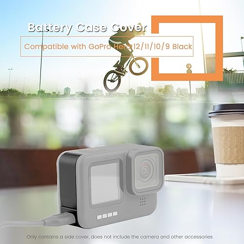 Miniatura 2 de Puerta lateral de repuesto para GoPro Hero 11109 de aleación de aluminio negro extraíble cubierta de batería protectora tipo C, adaptador de puerto