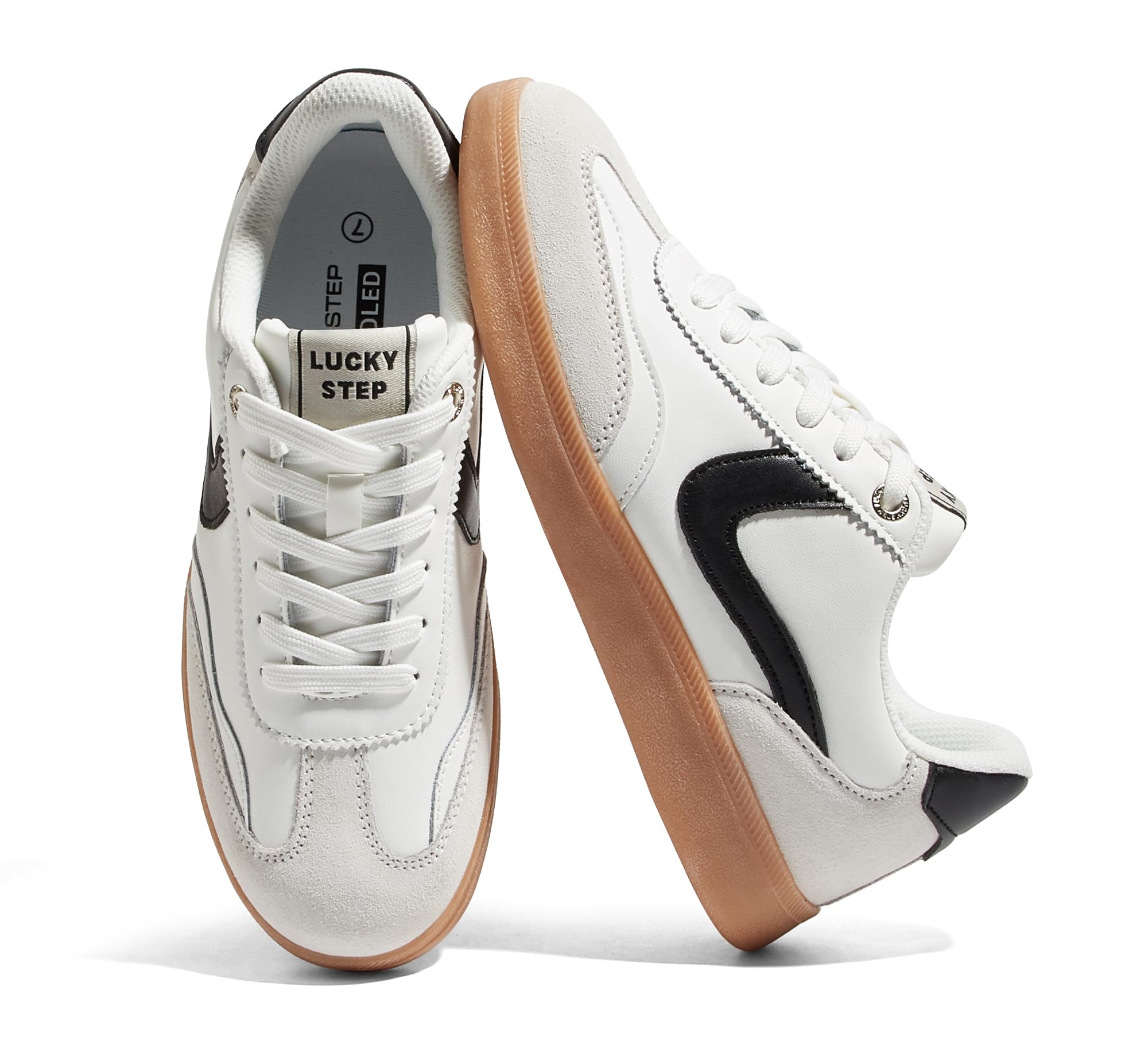 LUCKY STEP Sneakers retrò da Donna - Sneakers alla Moda Classiche, Antiscivolo e comode per Camminare e Pattinare | Scarpe da skate casual | Scarpe da passeggio con lacci antiscivolo