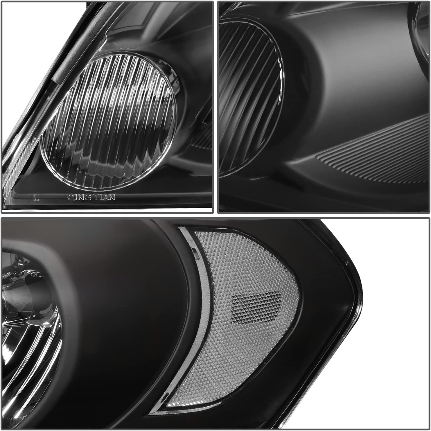 DNA Motoring HL-OH-CI06-BK-CL1 Black Housing Headlights Compatible with 06-13 Impala