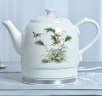 Kettles, Ceramic Electric Kettle Cordless Water Teapot, Teapot-Retro 1.5L Jug, 1000W Water Fast for Tea, Coffee, Soup, Oatmeal-Removable Base, Automatic Power Off,Boil Dry Protection/a Anniversary