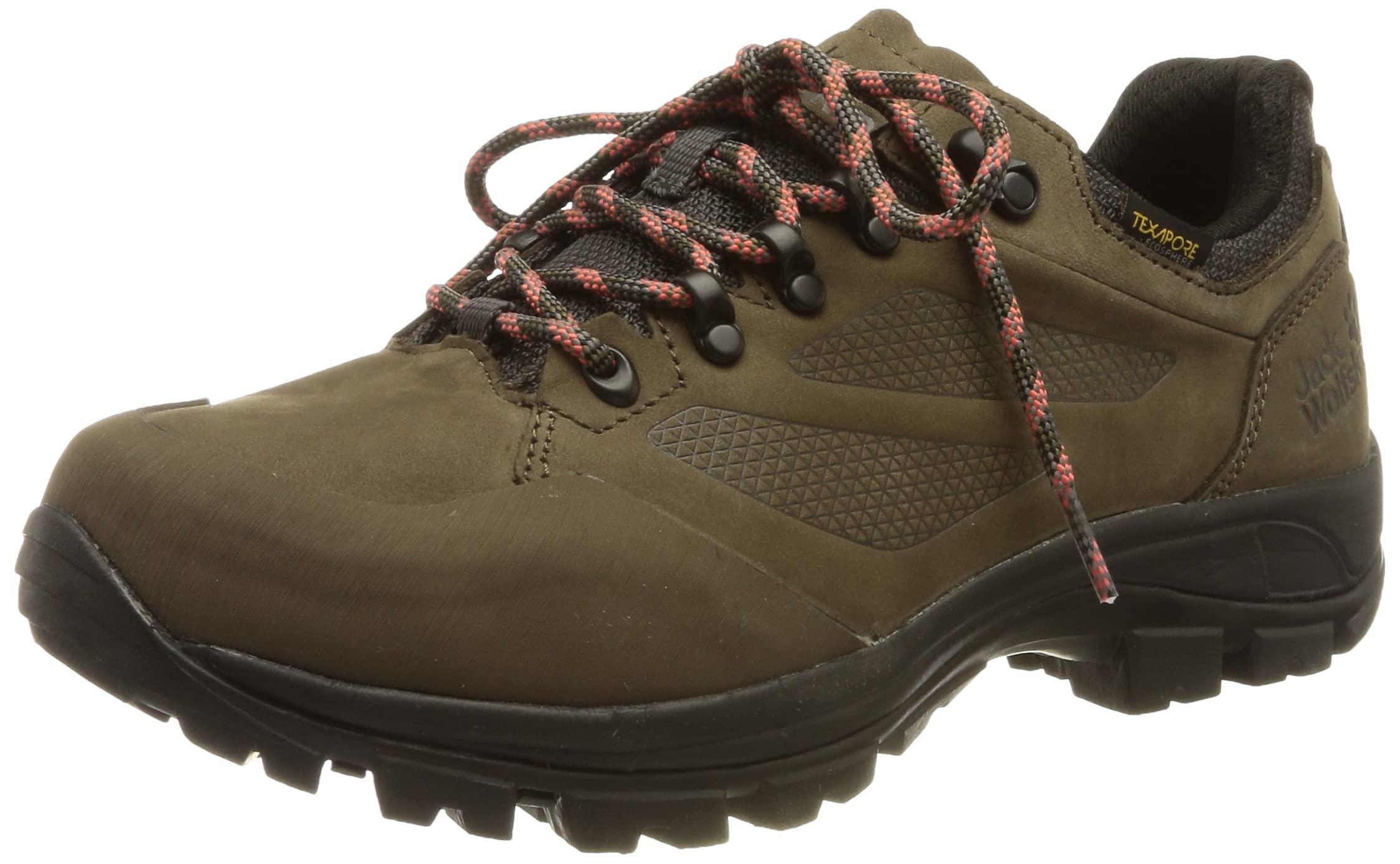 Jack Wolfskin Women's Rebellion Texapore Low W Walking Shoe, Brown/Phantom, 4.5 UK