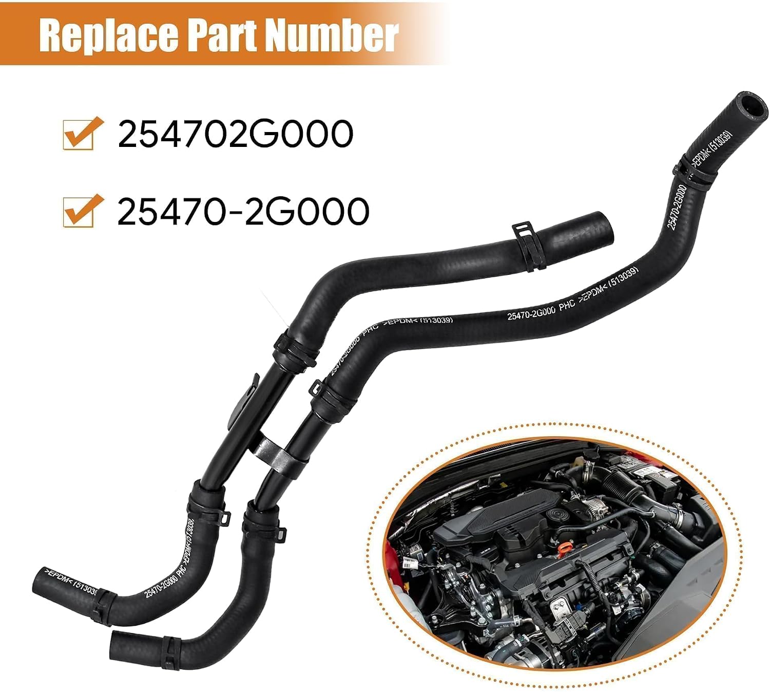 Engine Oil Cooler Tube 25470-2G000 Fit for Hyundai Sonata/Tucson/Santa Fe 2010-2015 for Kia Sportage/Optima/Sorento 2011-2015 Replace # 254702G000 Engine Coolant Bypass Hose Line