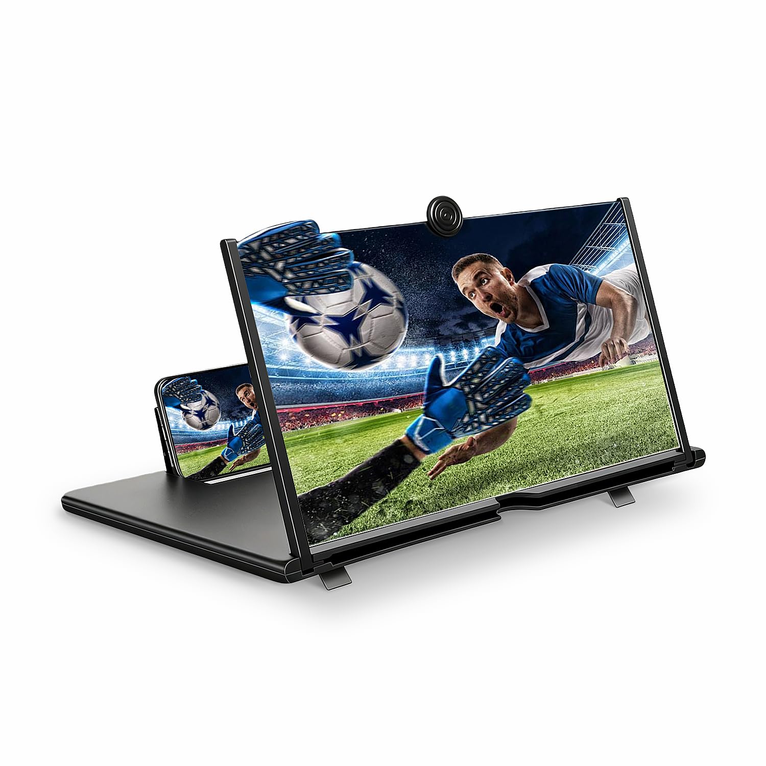 XIMAND for 18" Mobile Phone Screen Magnifier 3D HD Projector Screen for Movies, Videos, Foldable Stand with Screen Amplifier, Supports All Smartphones,18 inches