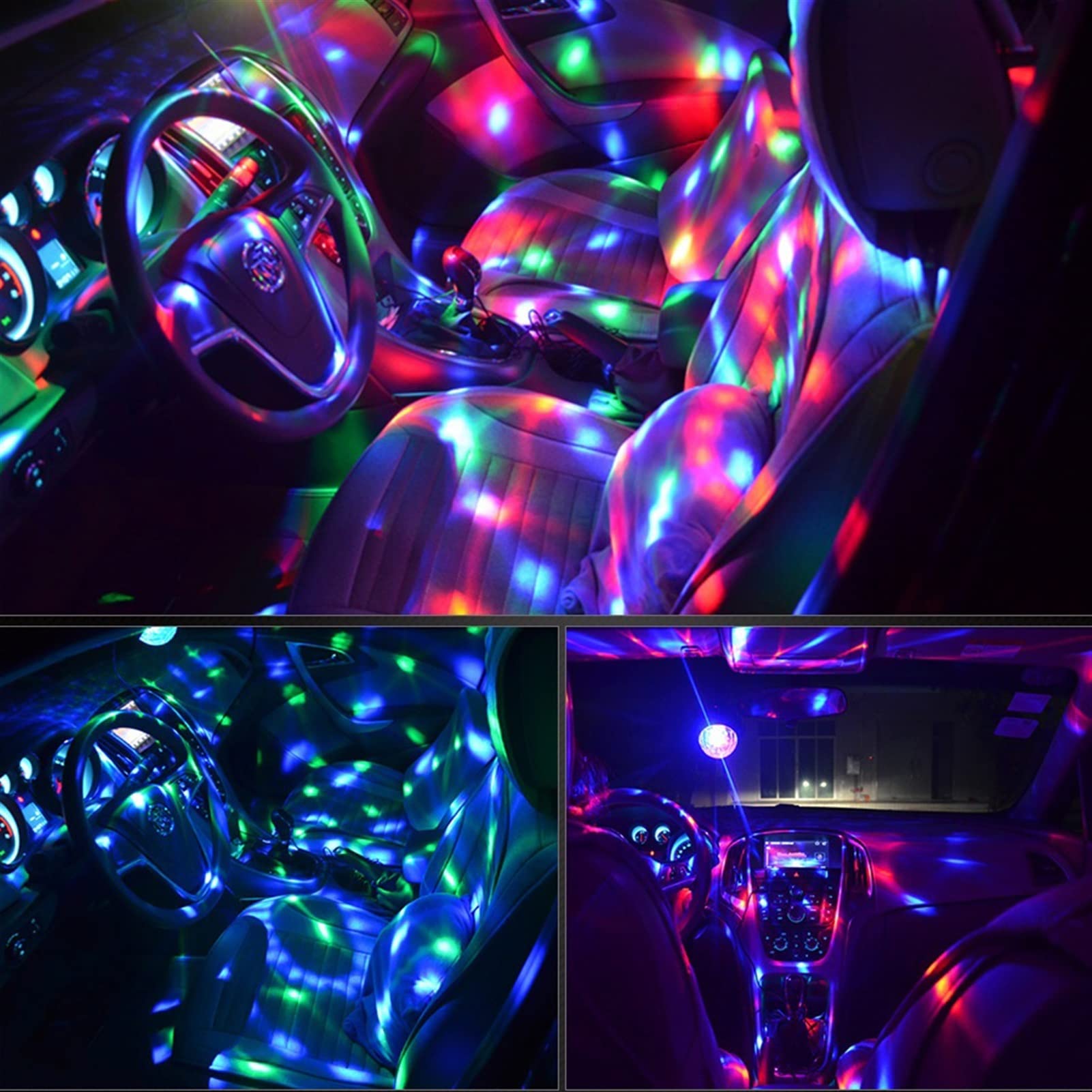 Luces de Escenario, Luz de fiesta bola discoteca DJ DIRIGIÓ Proyector estroboscópico luz cumpleaños club coche bar karaoke navidad(USB)