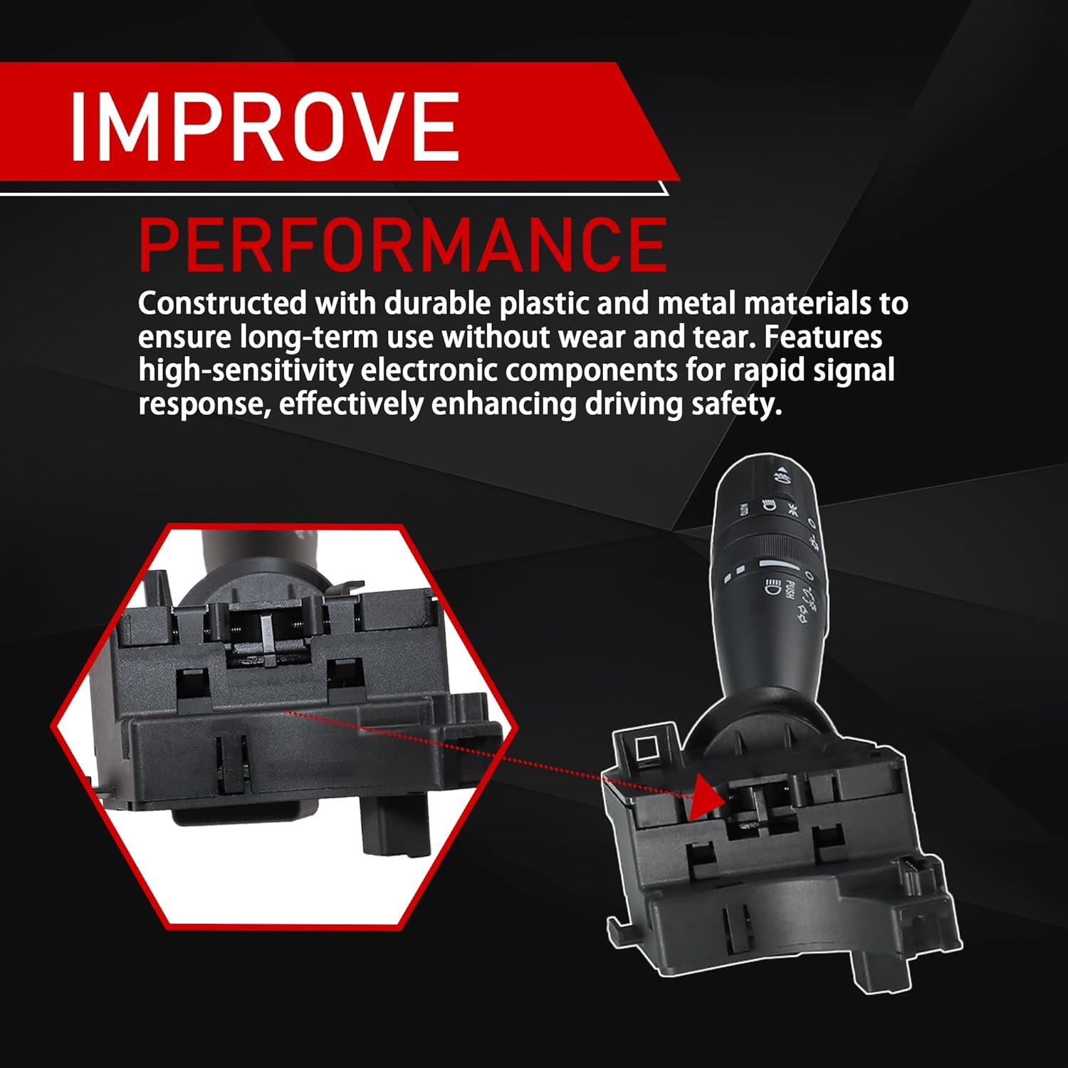 Turn Signal Switch with Automatic Headlights & Fog Light Compatible with 2007-2017 Jeep Compass Patriot Wrangler Liberty Dodge Avenger Journey Nitro Chrysler 200 Sebring Replace 68015101AG