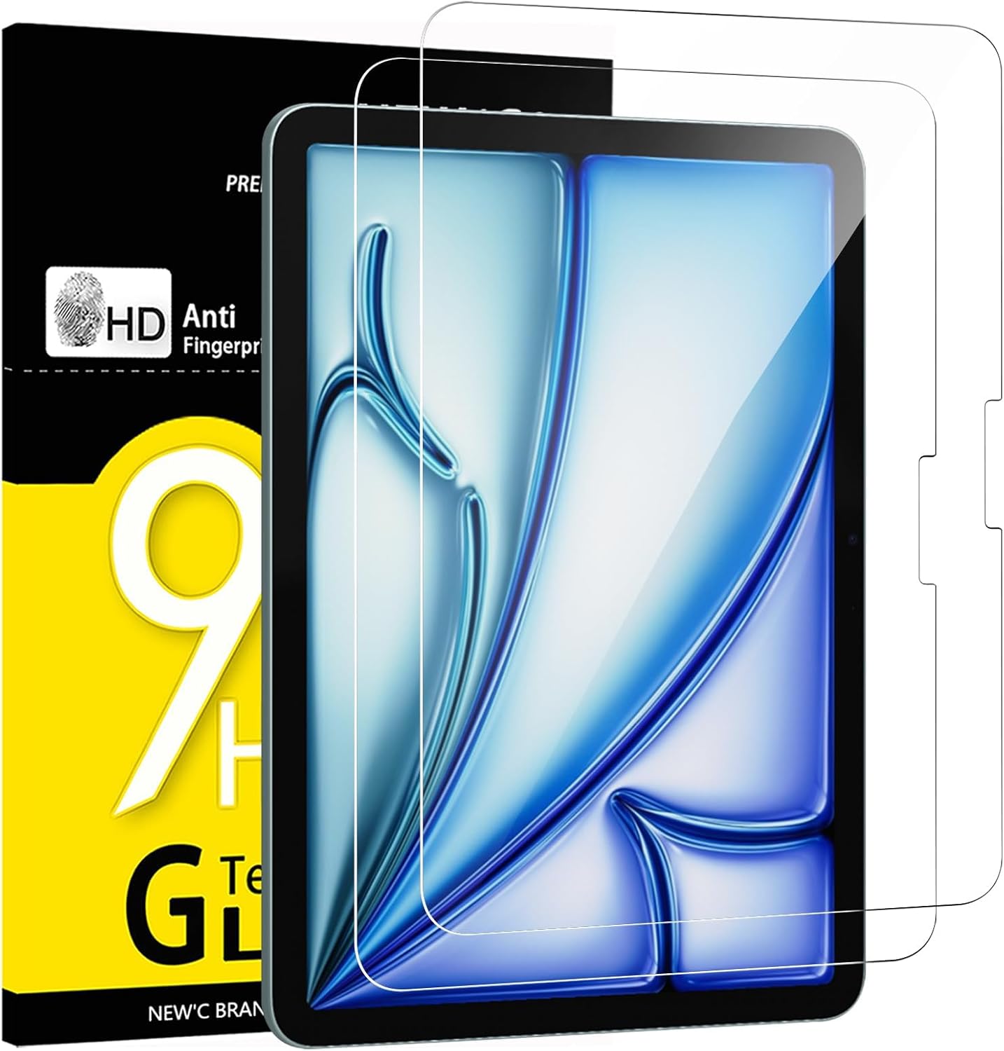 NEW'C 2 Pack Designed for iPad (A16) 11th Generation 2025, iPad 10th Generation 10.9 inches 2022 Screen Protector Tempered Glass, Bubble Free, Ultra Resistant (Easy Installation Frame)