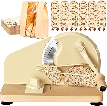 Manual Bread Slicer for Homemade Bread with 30pcs Paper Bread Bags