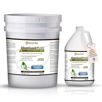 CoverTec GlazeGuard Plus Anti Slip Floor Coating and Treatment for Ceramic, Porcelain and More -4 gal Kit.