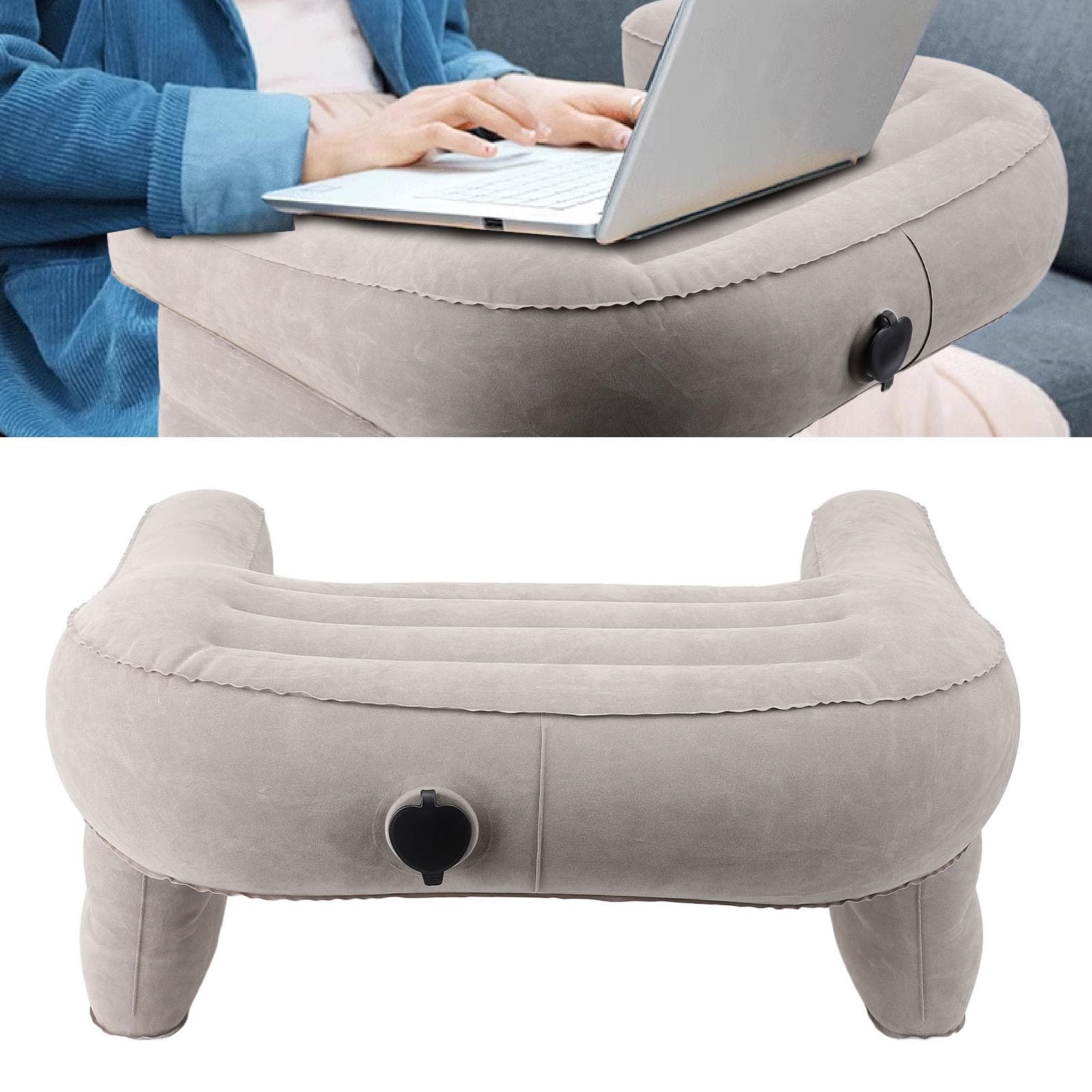Ejoyous Almohada de Lectura Inflable para Juegos, Almohada de Lectura para Cama y sofá, Almohada para Juegos Portátil, Almohada Ajustable para Computadora Portátil, Almohada para