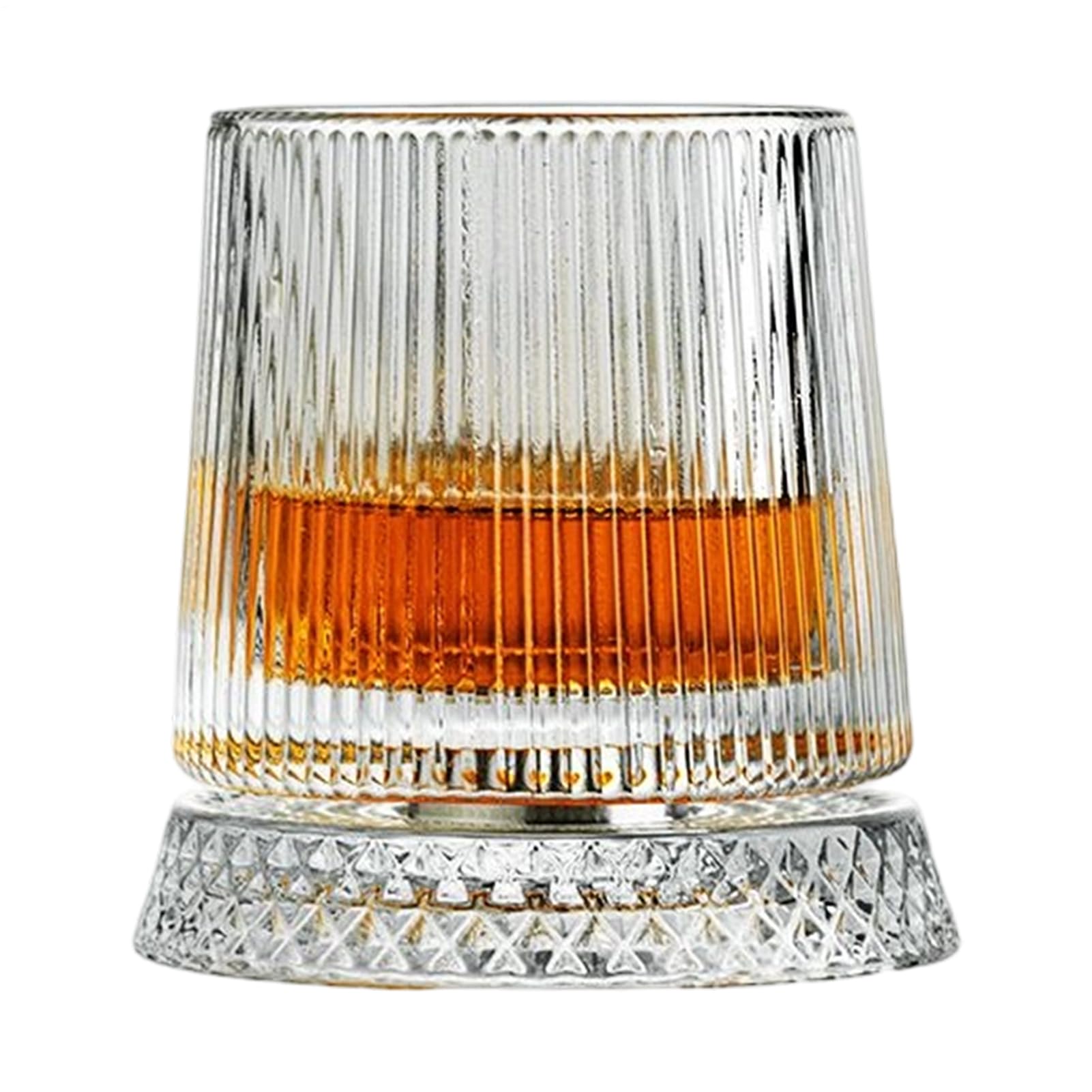 Verre à whisky rotatif à 360 degrés avec base décompressante stable