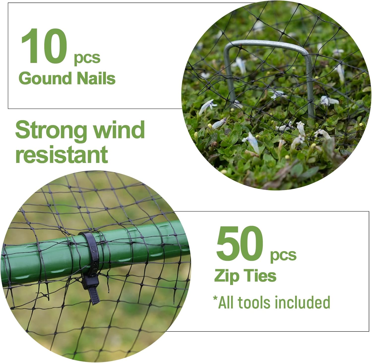 Bird Netting, 7 x 100FT PP Made Durable Garden Netting, Weather Resistant, Barely Visible, Versatile, Deer Netting to Defend Bird, Deer, Rat, Possum, Raccoon, Dog, Accessories Included…