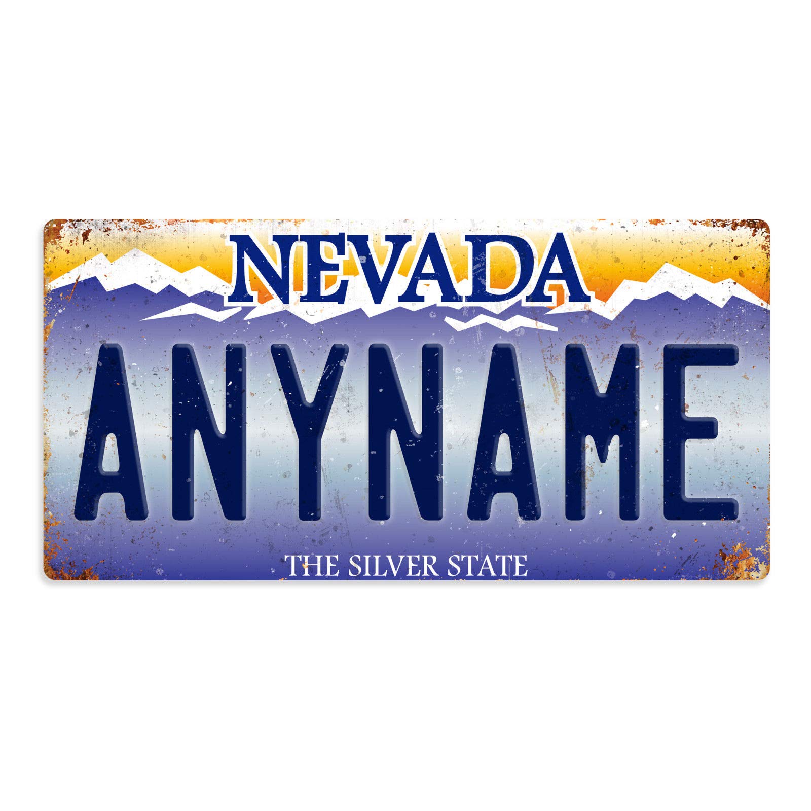 Toasted Merch Nevada Personalised American Number Plates - Custom – Sticky Pads | Printed Metal Wall Sign Plaque Printed Metal Wall Sign Plaque Show Plate