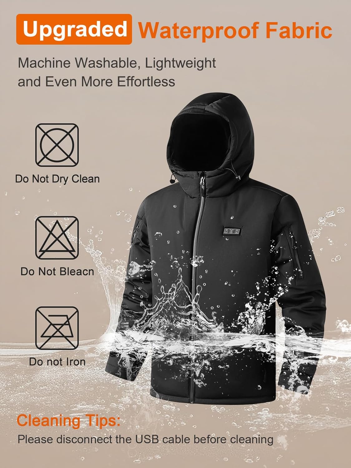 Auxo Heated Jacket for Men with 20000mAh Battery,Up to 16 Hrs Warmth,6-Zone Heating Waterproof Soft Shell Electric Coat - Image 6