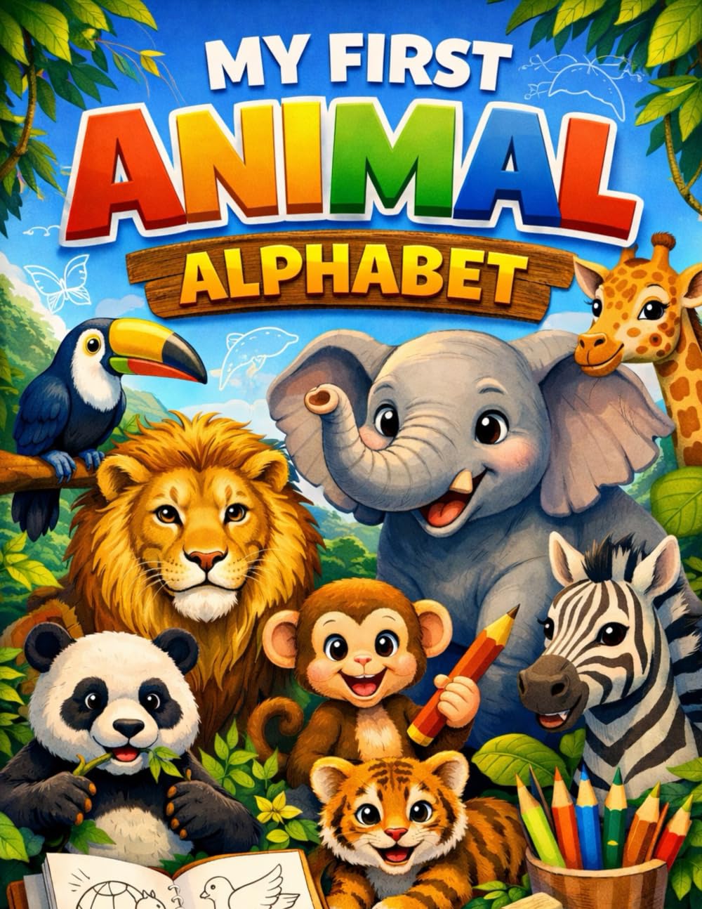 My First Animal Alphabet: Coloring and Handwriting Practice for Kids: Fun Letter Tracing and Coloring Activity Book for Toddlers, Preschoolers, and ... the Alphabet and Improve Fine Motor Skills