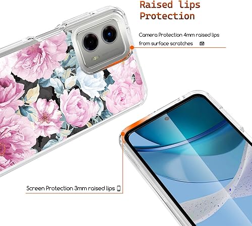 Miniatura 8 de Funda compatible con Motorola Moto G 5G 2023, funda original floral Moto G 5G con diseño híbrido 2 en 1, carcasa de policarbonato TPU fuerte