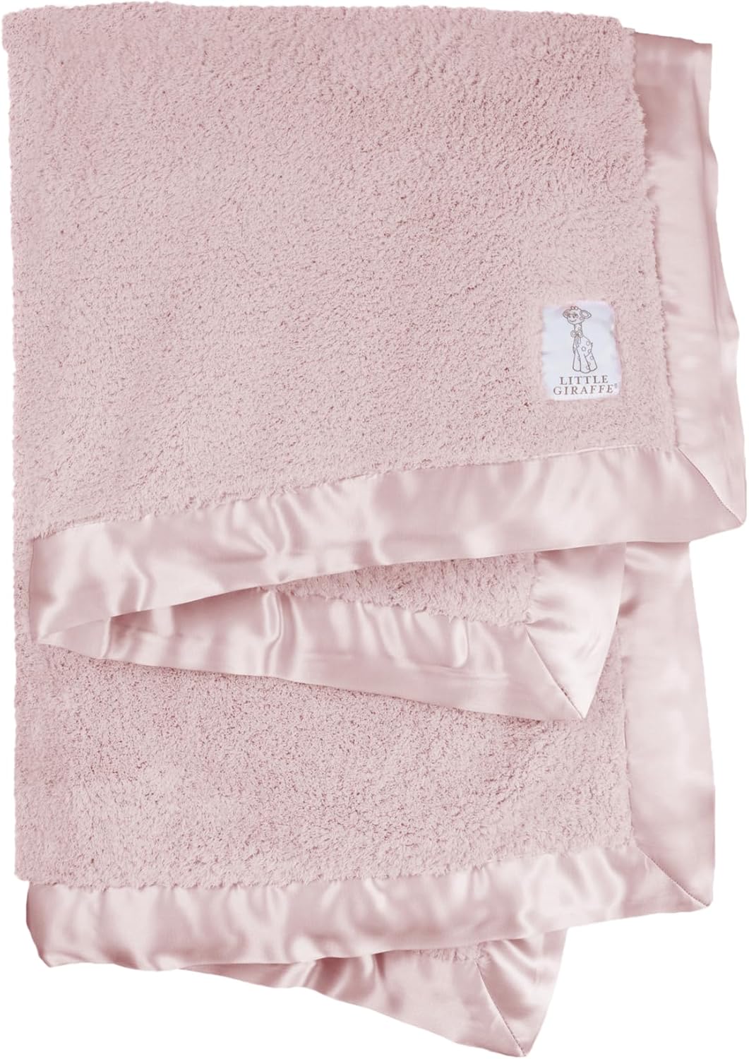 Little Giraffe Chenille Baby Blanket – 29x35” Soft Chenille with Satin Trim, Dusty Pink | Ultra-Soft, Gentle & Safe, Lightweight & Breathable for Newborns & Toddlers