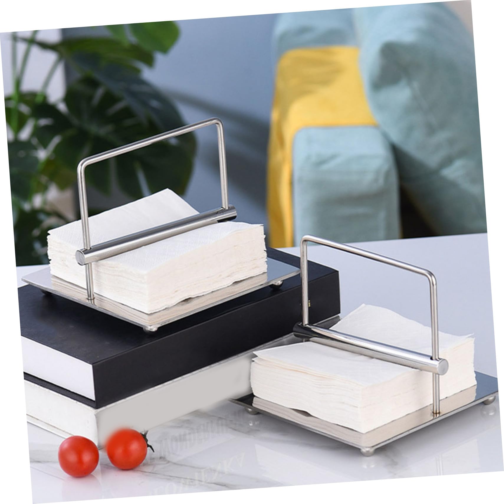 Toyvian Servilletero de Acero Inoxidable Moderno Soporte Conveniente para Toallas de Papel Hogar para Cocina Superficie Atractiva y Resistente al Desgaste