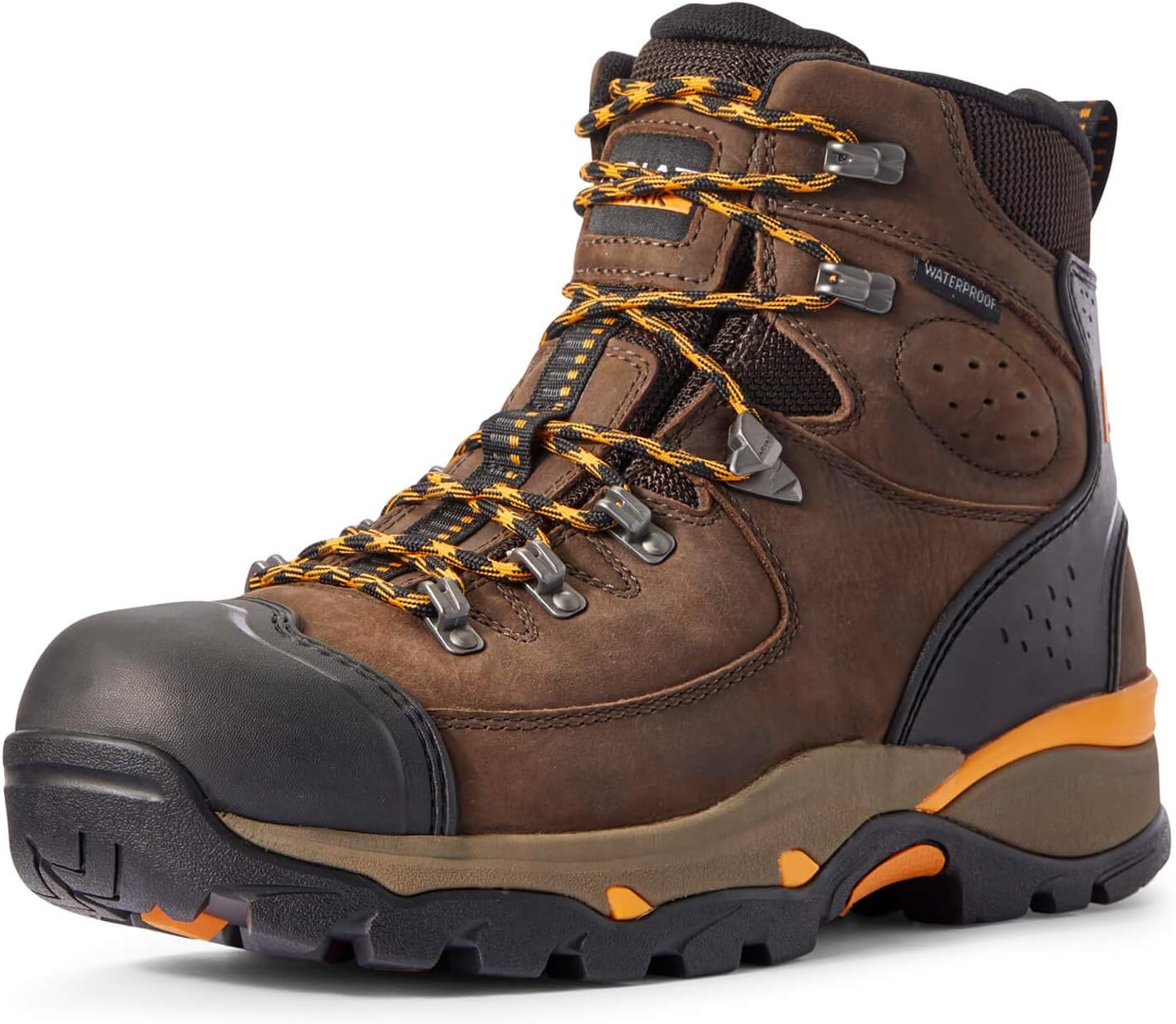Ariat Mens Endeavor 6" Waterproof Work Boot Chocolate Brown 12