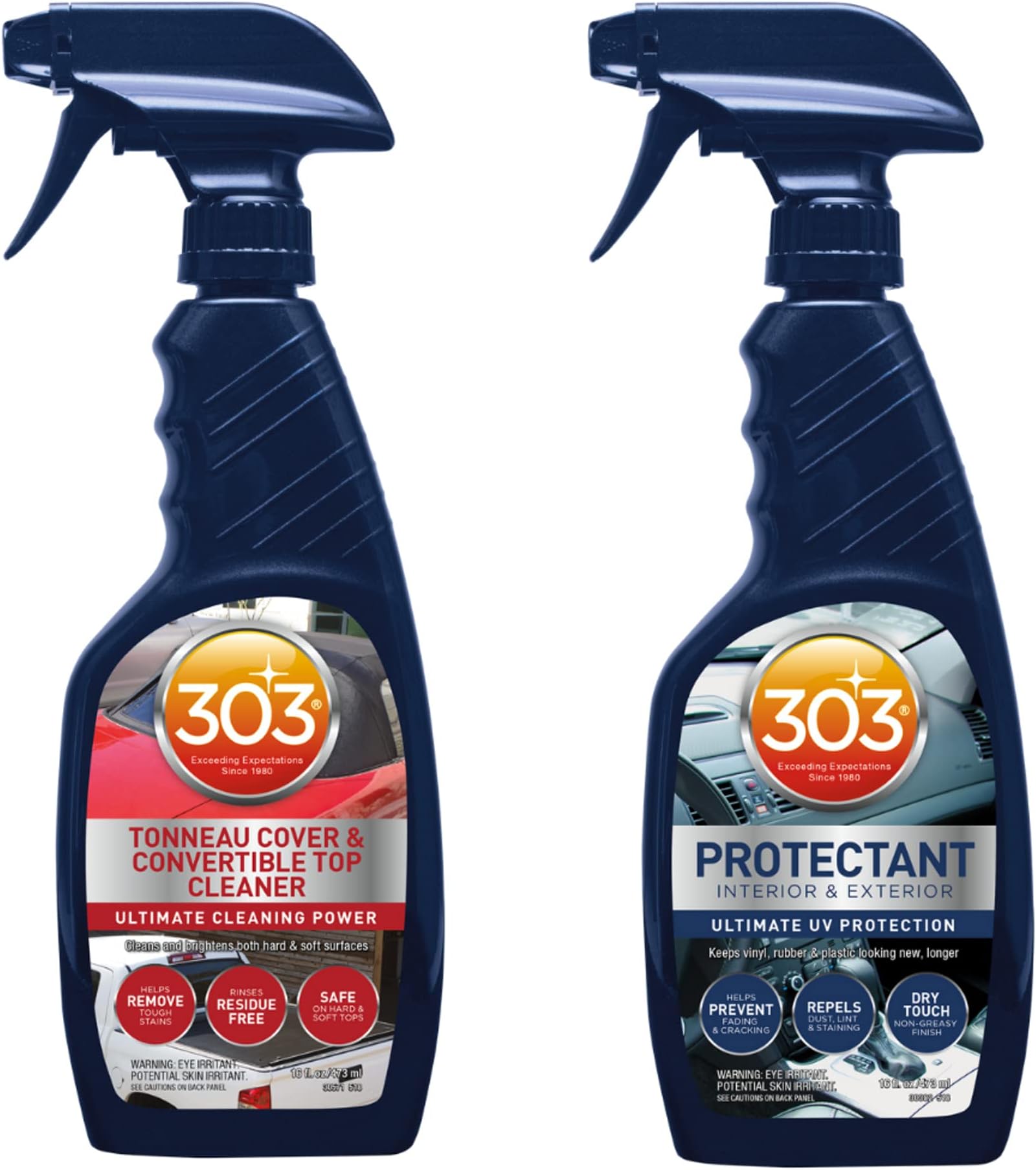 30510 Convertible Vinyl Top Cleaning and Care Kit - Cleans And Protects Vinyl Tops - Includes Tonneau Cover And Convertible Top Cleaner 16 fl. oz. + Automotive Protectant 16 fl. oz.,,Blue