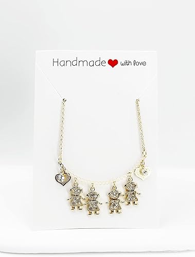 Miniatura 26 de SIFRIMANIA Personalized Children's Charm Choker Necklace, Boys or Girls Customizable Pendants, Growing Family Jewelry for Women