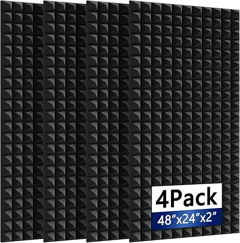 Miniatura 10 de 1 Paquete de Paneles de Espuma a Prueba de Sonido 48"×24"×2" Paneles de Pared Insonorizados de Recuperación Rápida Paneles de Amortiguación