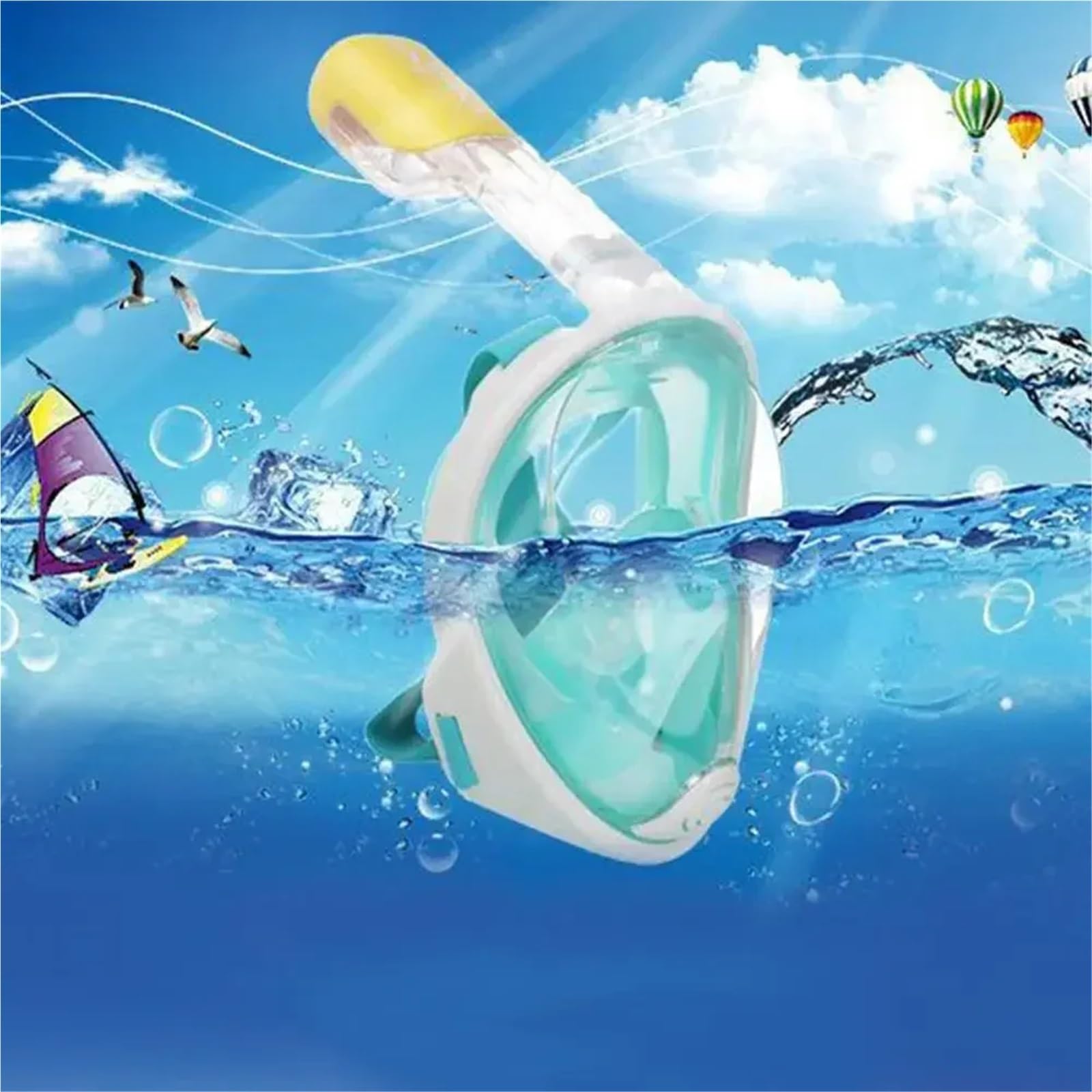 Masques de plongée Masque de plongée pour la Natation, Masque intégral antibuée pour la plongée en apnée, Masque de Chasse sous-Marine Masque(01,S/M)