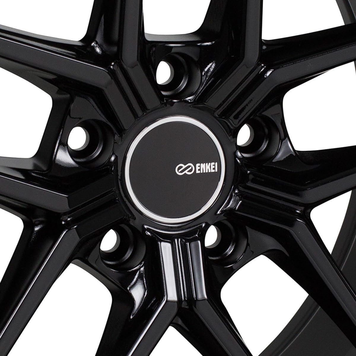 19x8 Enkei TY5 Gloss Black Offset(45) Lug(5x112) Bore(72.6) Part Number(498-980-4445BK)
