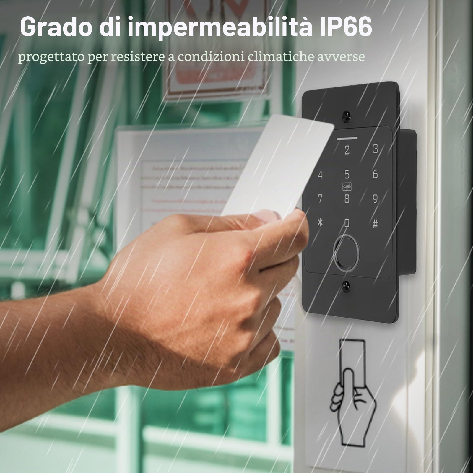 Tastiera di Controllo Accesso WiFi, Tastiera RFID 125Khz, Controller di Accesso Impermeabile, Apriporta con Telecomando con Impronta Digitale, APP, Sblocco Scheda e Password