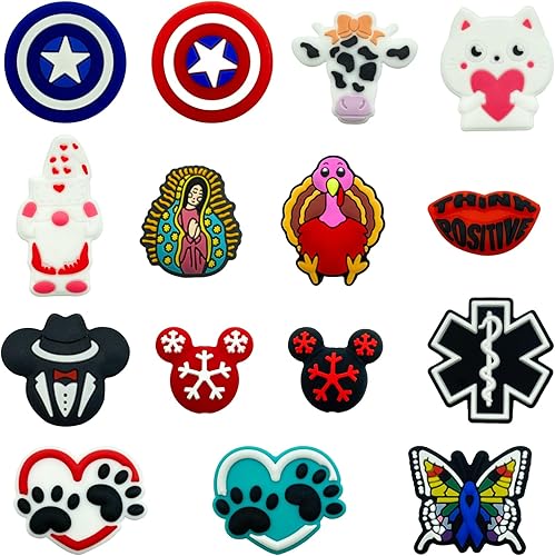 16 cuentas focales de silicona para bolígrafos, personajes, palabras divertidas, cuentas focales, dijes de silicona, kit de fabricación de llaveros