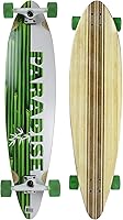 Vista 1 de Paradise Longboard Pintail Complete Cruiser - Patineta, bambú blanco/verde, 9.5 x 41 pulgadas