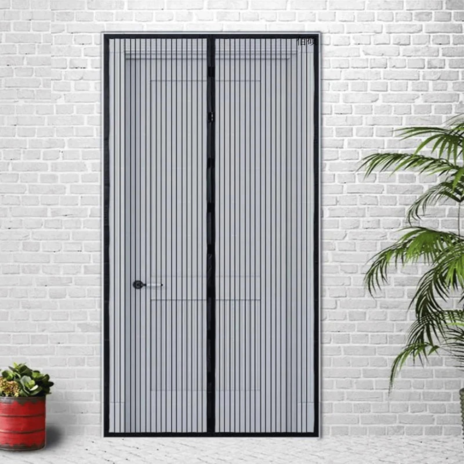 Fralhqfl Black Magnetic Door Curtain Mosquito Net Curtain, Magnetic Shielding Door, Self Sealing, With A Magnetic Closing Device To Prevent Insects From Entering The Screen(Color:,Size:120x220cm)