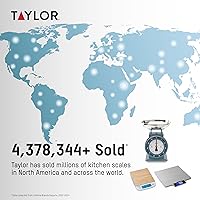 Vista 6 de Báscula de cocina mecánica Taylor para pesar alimentos con tazón, pesa hasta 11 libras, mide en gramos y onzas, básculas de alimentos para cocina