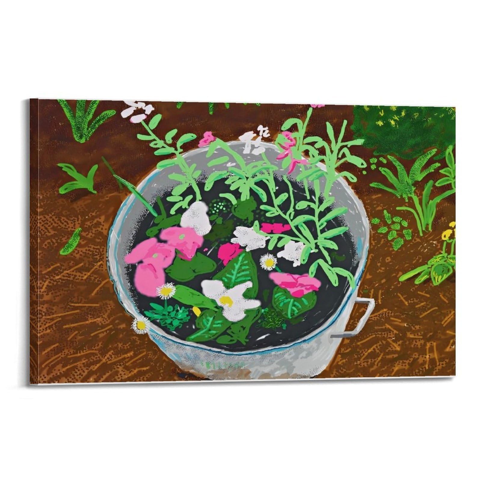 Jocrynsi Frame-Style David Hockney Vintage Abstract Wall Art Beige Posters Aesthetic Canvas Wall Art Print Home Decor For Bedroom Living Room12x18inch(30X45cm)
