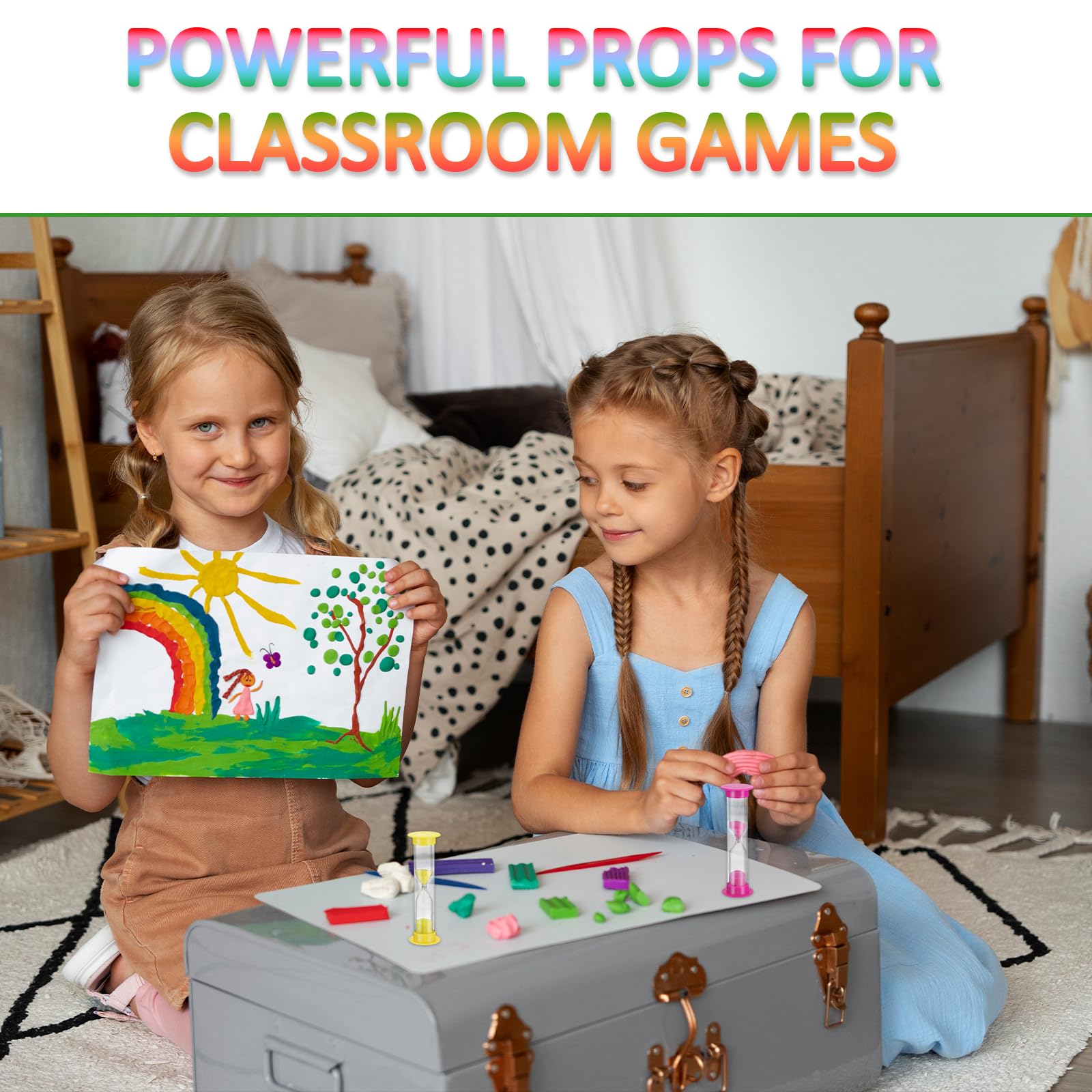 40 timer con sabbia da 2 minuti per bambini, multicolore, in plastica, mini clessidra, per adulti e bambini, in classe, cucina, giochi, ufficio, scuola