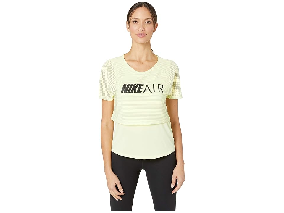 

Nike Air Top Short Sleeve Graphic (Luminous Green/Black) Women's Clothing