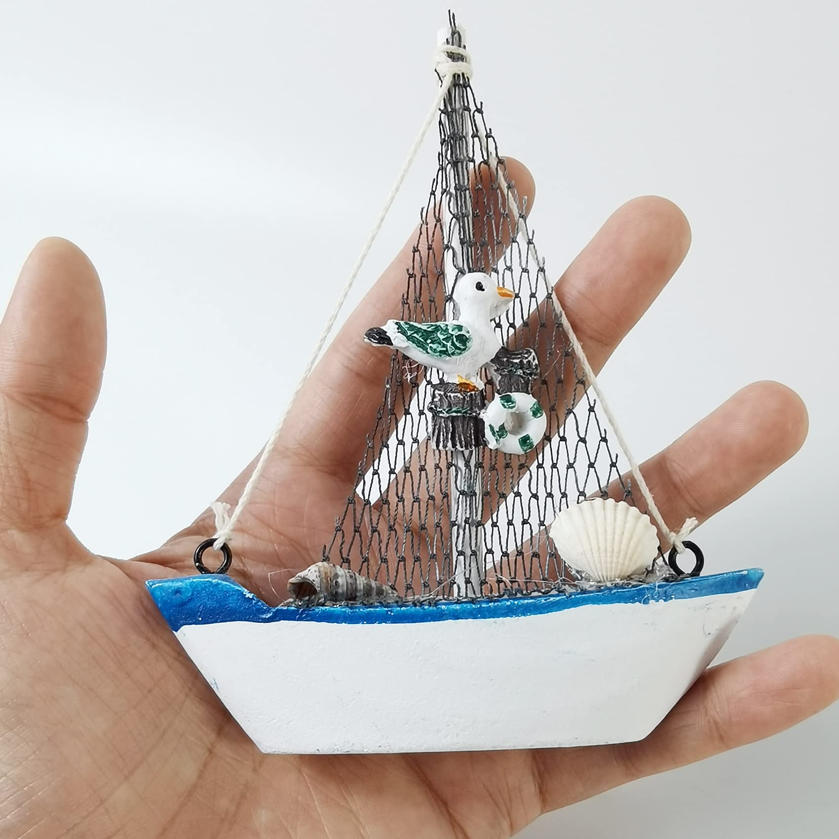 Amazon.co.jp: TIHOOD ミニヨットモデルデコレーション 木製ミニチュア