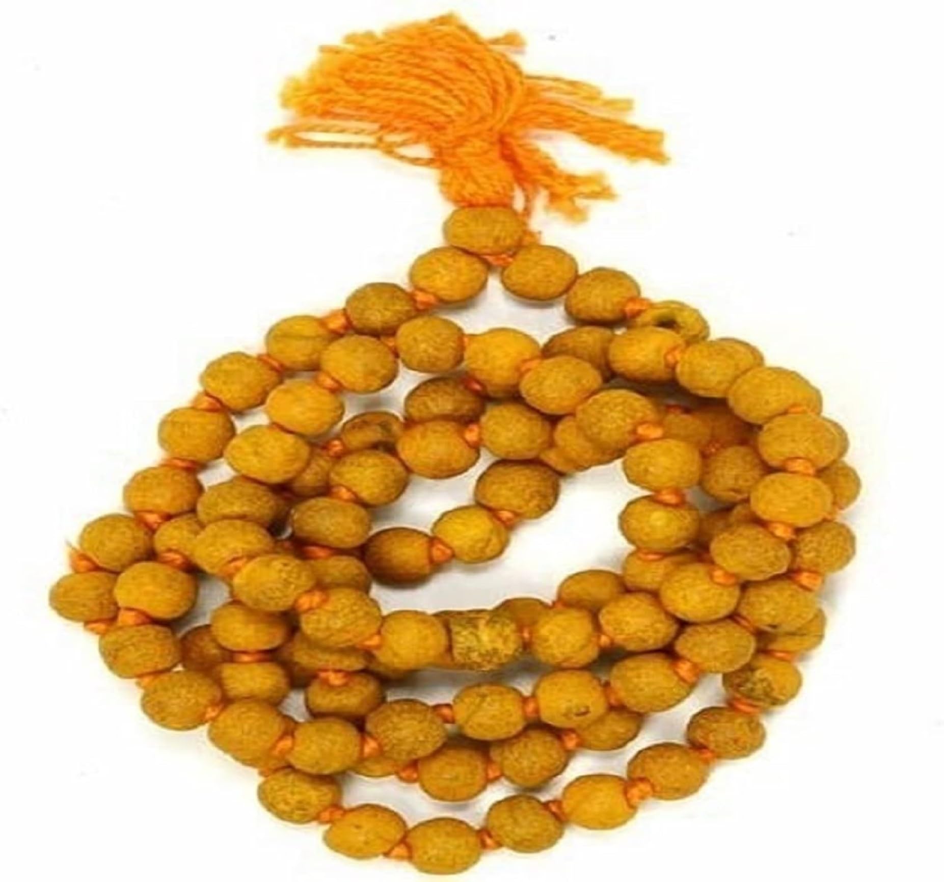 Famous Haldi Mala/Baglamukhi Mala Original Yellow Natural Haldi Turmeric Mala Jaap Mala (Size: 8mm).-image-31