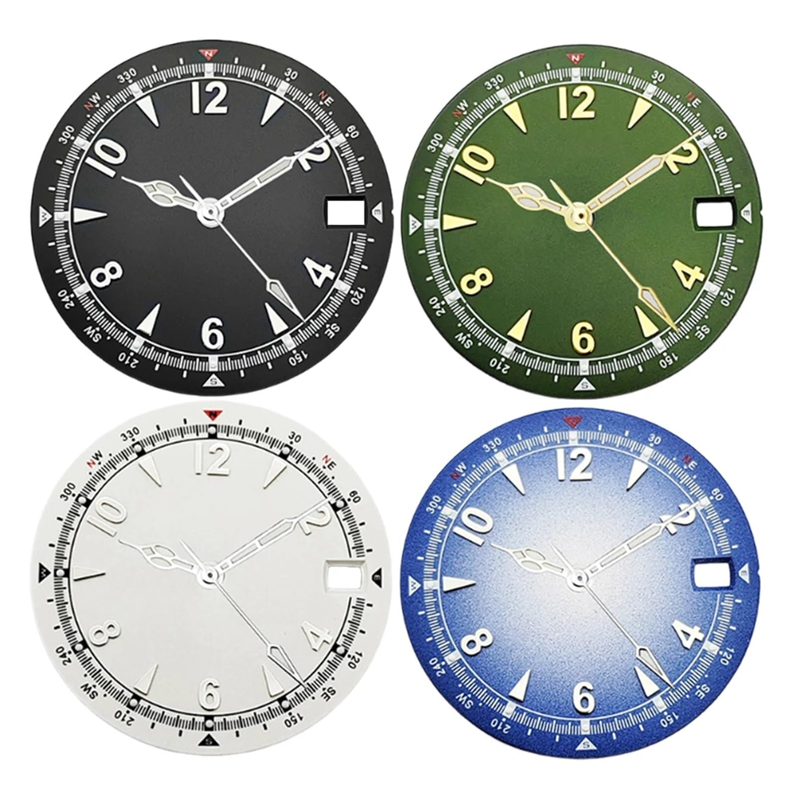 1 szt. 28,5 mm NH35 NH35A Tarcza zegarka ze wskazówkami Zielony Luminous Fit Godzina 3,0.8 Biały/niebieski/czarny mechanizm automatyczny(Dial 12)