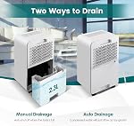 COSTWAY 2500 Sq. Ft Dehumidifiers for Basements, 32 Pints Dehumidifier with Sleep Mode, 24H Timer, 3-Color LED Indicator Light & Child Safety Lock