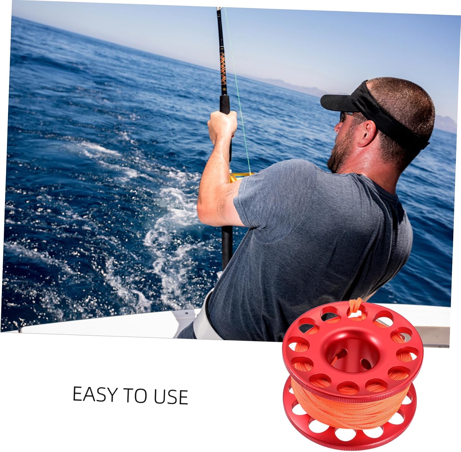 Diving Buoy Spool Reel for Cave Diving and Snorkeling Red Aluminum Finger Spool with Smooth Edge Essential Tool for Mapping and Recovery Activities