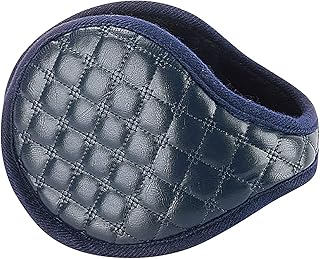 MIHOTA Orejeras cálidas, Orejeras cálidas de Invierno for Hombres, Orejeras de Felpa, Orejeras cálidas de Cuero HUK0809A01 (Color : Navy, Size : One Size)