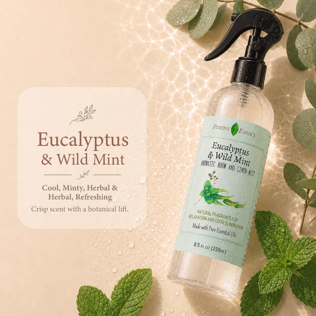 Eucalyptus & Wild Mint Room Spray & Linen Spray, Home Fragrance, 8.45 fl oz view 4